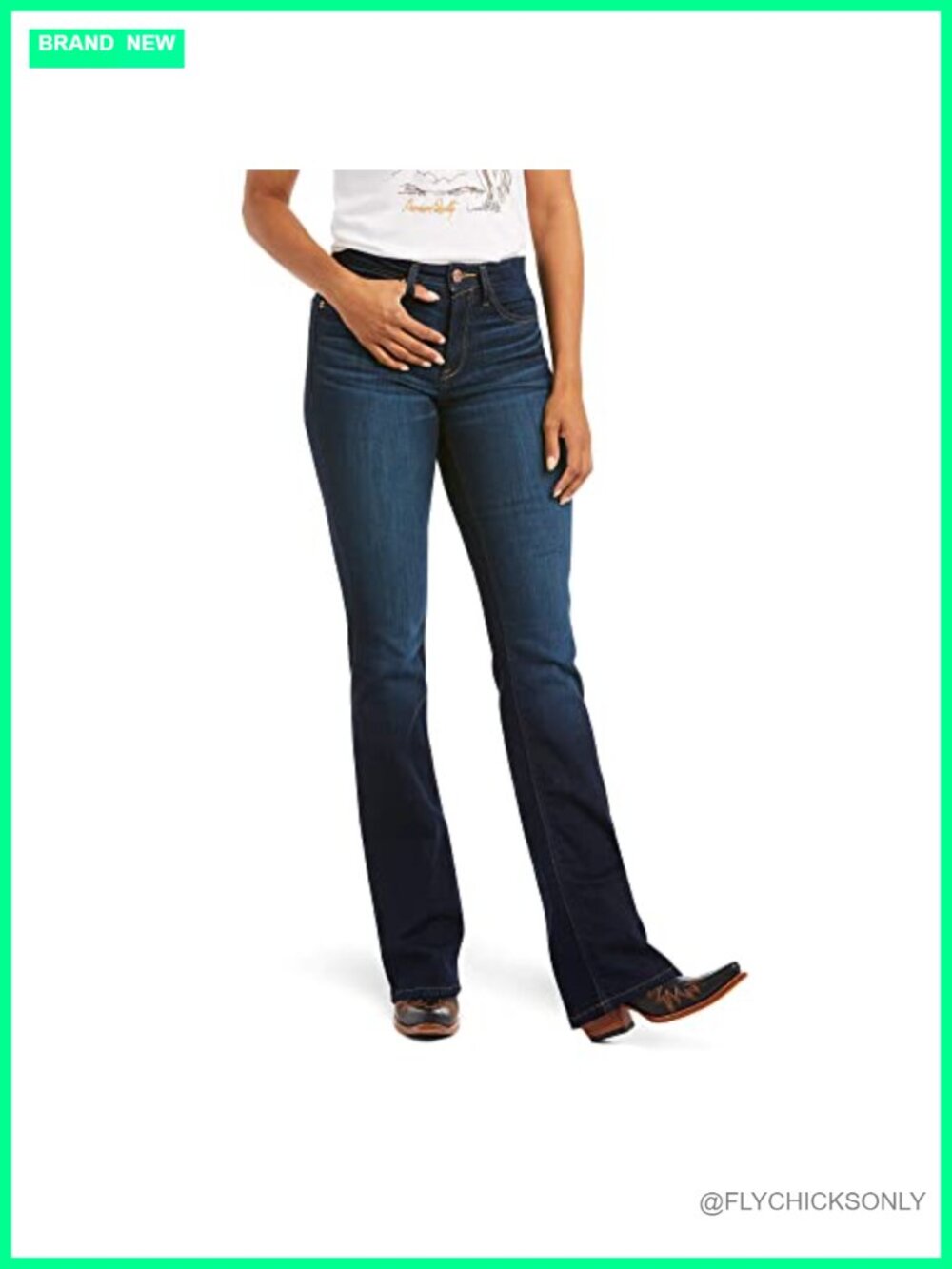 High Rise Ballary Bootcut Jeans Stretch Denim
